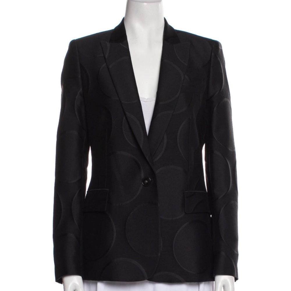 Stella McCartney black circle wool blend single breasted blazer
